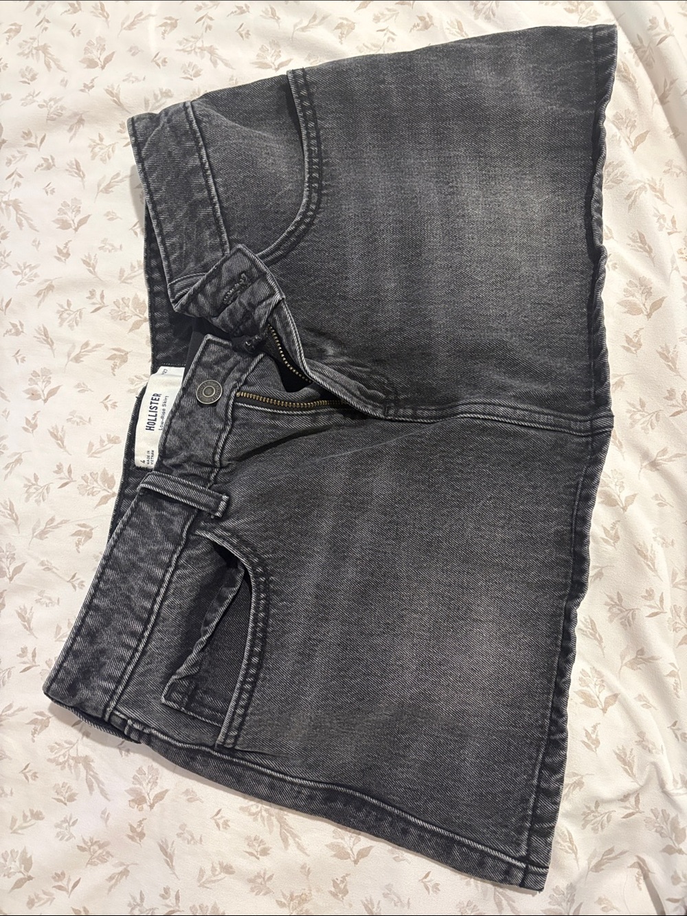 Hollister Washed Black Denim Mini Skirt